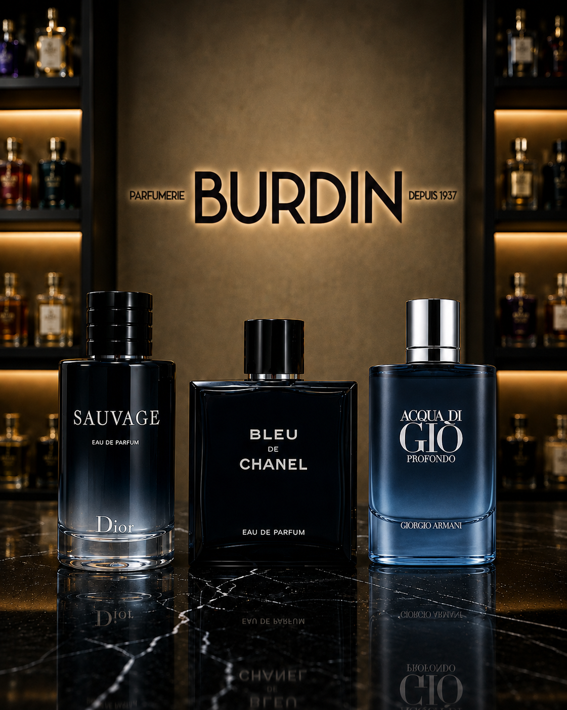 Signature Trio — Sauvage Dior, Bleu de Chanel, Acqua Di Gio Profondo (100ml each)