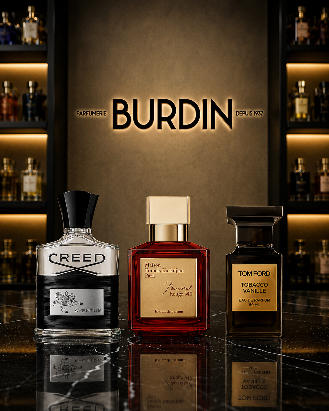 The Icon Collection — Creed Aventus, Baccarat Rouge 540, Tobacco Vanille (100ml each)