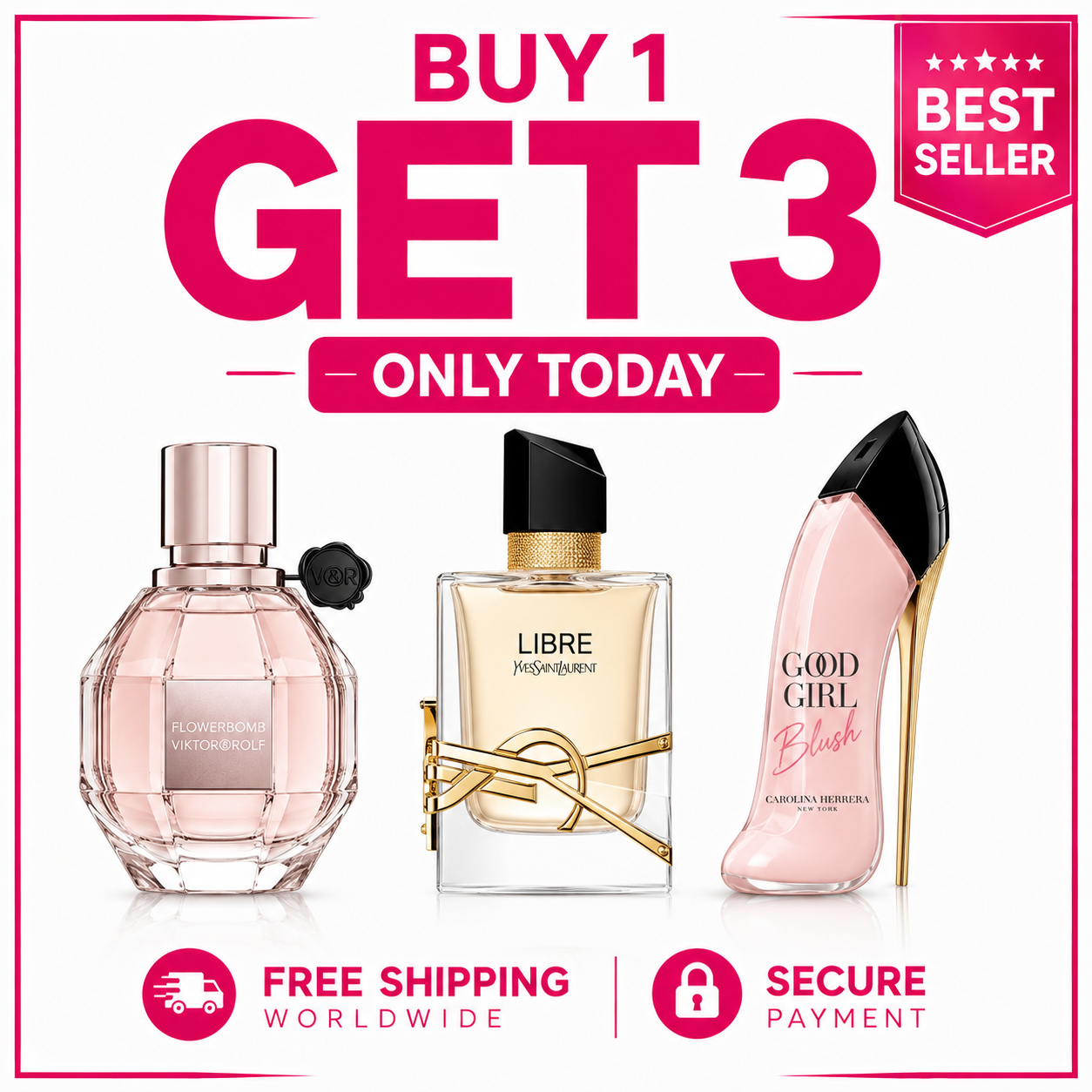 Bloom Set - Flowerbomb, Libre, Good Girl Blush (100ml each)